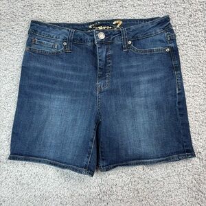 Seven7 Shorts Womens 10 Denim Casual Spring Summer Dark Wash Basics